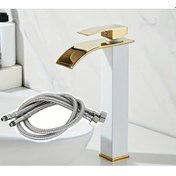 Resim Wangxi Siyah Altın Renkli Paslanmaz Çelik Bataryalı Modern Lavabo Musluğu 