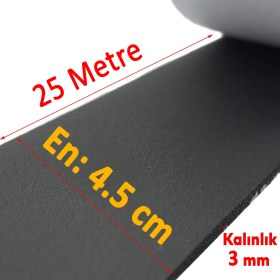 Resim Araç Oto Ses Isı Yalıtım Izolasyon Bandı Yapışkanlı Bant Epidyen Sünger En 45 mm Kalın 3 mm 25 Metre 