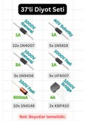 Resim Diyot Seti Tht 6 Çeşit 37 Adet - 1n4007, 1n4148, 1n5819, 1n5408, Uf4007, Kbp410 