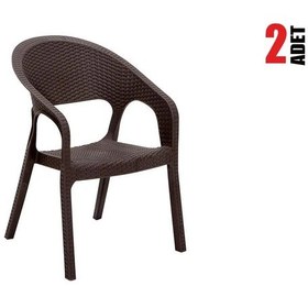 Resim 2 Adet Garden Kahve Sandalye Balkon Bahçe Teras Kahve 