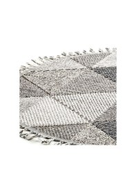 Resim Cool Halı Bress 1401 Gri Kolay Temizlenen Hav Toz Vermez Hasır Dokulu Örgü Desenli Yuvarlak Halı 