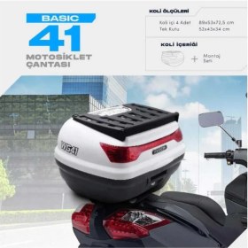 Resim Wogen 41 Litre Basic Motosiklet Çantası - Beyaz - 1405 002 