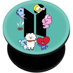 Resim BK Design Bts Bt21 Popsoket Telefon Parmak Tutucu Popsocket Ps987 