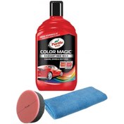 Resim Turtle Wax Renkli Kırmızı Cila 500 Ml + Cila Süngeri + Mikrofiber Bez 