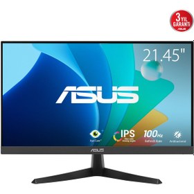 Resim ASUS ASUS VY229HF 22 IPS FREESYNC 1920x1080 1MS 100HZ HDMI VESA 3YIL EYECARE PLUS FLICKER-FREE CERCEVESIZ DUSUK MAVI ISIK Antibakteriyel Kaplama Monitör 