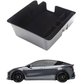 Resim Tesla Model Y / Model 3 Kol Dayama İç Düzenleyici Kaymaz Yüzey Kumaş Kaplamalı, Siyah Renk 