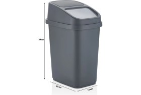 Resim 10 Lt Çöp Kovası Siyah, Mutfak, Banyo, Tuvalet Çöp Kutusu 