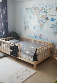 Resim Loolpi Home Unisex Montessori Bebek Ve Çocuk Karyolası Doğal Ahşap Yatak 