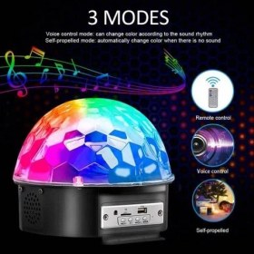 Resim Marsilyan Bluetooth Sd Aux USB LED Disko Lamba Topu Speaker (5224) 
