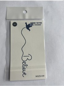 Resim Kuş Yazı 11x8 Cm Yarı Kalıcı Geçici Dövme Yapıştırma Dövme 
