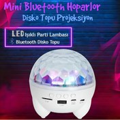 Resim nextbuy Şarjlı Bluetooth Hoparlör Tavan Yıldız Yansıtmalı Projeksiyon Mini Ses Bombası Led Işıklı Disko Topu 