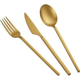 Resim Arsel Venüs Titanyum Mat Gold 36 Parça 6 Kişilik Çatal Kaşık Bıçak Seti 304 Kalite 4 Mm Ağır Premium Gümüş 