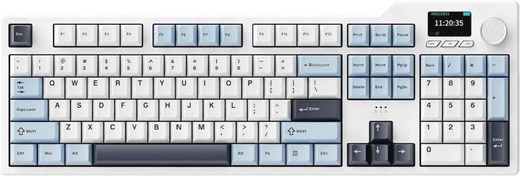 Resim Coverzone Ajazz AK35i V3 Kablosuz Mekanik Oyuncu Klavyesi-Gasket Gövde Yapısı Dinamik RGB-TFT Ekranlı Mavi\u002FAvakado Switch 