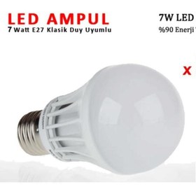 Resim FırsatVar 7watt Enerji Tasarruflu Led Ampul 5 Adet Aydınlatma Ampülü Kalsik Duy Uyumlu 