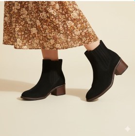 Resim Mammamia D25kb-8250 Hakiki Deri Topuklu Kadın Bot Siyah Süet 