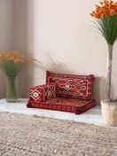 Resim mdhomecarpet Şark Köşesi Minder Takımı | Yer , Sırt Minderi, Etnik Desen, Salon ve Ev İçin 3 Parça Süngerli 