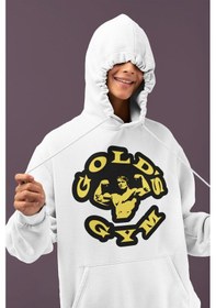 Resim Sevbano Gold's Gym Arnold Tasarım Baskılı Unisex Oversize Bodybuilding Fi beyaz 