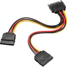 Resim Alfais 4426 Sata 15 Pin Dişi Erkek 2 Port Çoklayıcıy Kablo Splitter HDD Bağlantı Kablosu 