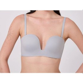 Resim Freshness Msf05 Destekli V Dekolte Lazer Kesim Sütyen Gri 