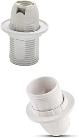 Resim E14 Beyaz Dişli Duy - Avize Duy, Abajur Duy,Masa Lambası Duy 