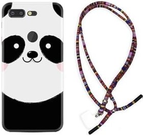 Resim kilifland General Mobile Gm9 Pro Uyumlu ile Uyumlu Kılıf Rasta Ipli Boyun Askılı Desenli Silikon Sevimli Panda 1794 