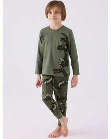 Resim Rolypoly Erkek Çocuk Haki Pijama Takımı 5274-45603 Haki 