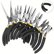 Resim 8 Parça Mini Takı Pensesi, Yuvarlak Kavisli İğne Burun Boncuklama, Takı Yapımı ve Onarımı için DIY El Sanatları Araçları Seti 