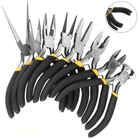 Resim 8 Parça Mini Takı Pensesi, Yuvarlak Kavisli İğne Burun Boncuklama, Takı Yapımı ve Onarımı için DIY El Sanatları Araçları Seti 