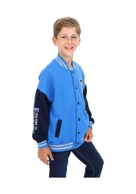 Resim Toontoy Erkek Çocuk Nakışlı Kolej Hırka Saks 