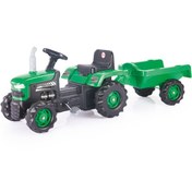 Resim Dolu ROMORKLU TRAKTOR PEDALLI YEŞİL 
