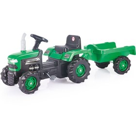 Resim Dolu ROMORKLU TRAKTOR PEDALLI YEŞİL 