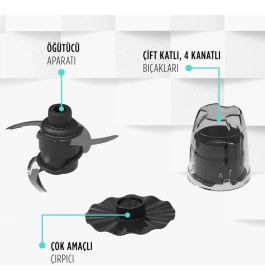 Resim Hızlı ve Çok Fonksiyonlu Mutfak Robotu, Şık Siyah Tasarım, Kolay Kullanım 
