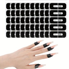 Resim 100/40/20 Adet Oje Dökülme Önleyici Sticker, U Şekilli Manikür Aletleri için Sıvakama Karşı Çıkartmalar 