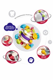 Resim Eğitici Çıngıraklı Diş Kaşıyıcı 6'sı 1 Arada Bebek Topu 