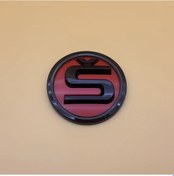 Resim Xuweiwei Skoda 9cm 8cm S Logo Red Black On Kaput Ve Bagaj Amblemi Aksesuar 