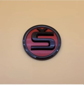 Resim Xuweiwei Skoda 9cm 8cm S Logo Red Black On Kaput Ve Bagaj Amblemi Aksesuar 