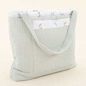 Resim Bebek Bakım Çantası - Açık Yeşil Petek - Yapraklar 