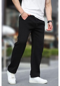 Resim Siyah Geniş Kesim Düz Paça Eşofman Altı 6550 Siyah 