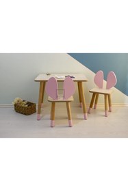 Resim WOODA Montessori Yaz–Sil Yüzeyli Aktivite Masa ve Fare Kulaklı Sandalye Takımı 