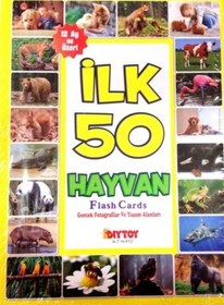 Resim Diytoy İlk 50 Hayvan Flash Cards Hafıza Kartları 