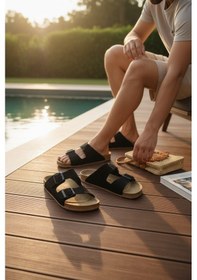 Resim 2236-look Life Unisex Çift Tokalı Ultra Hafif Havuz,plaj Ve Günlük Kullanıma Uygun Terlik Siyah 
