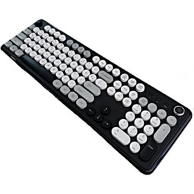 Resim newnet Kablosuz Retro Renkli Daktilo Tuşlu Klavye Türkçe Q Multimedia Klavye 2.4Ghz Fonksiyon Ses Tekerleği 