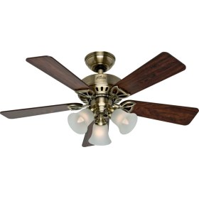 Resim Hunter Fan - Beacon Hill Antik Pirinç - 107 Cm. Aydınlatmalı Tavan Vantilatörü 