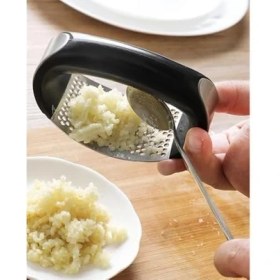 Resim Yeni Sarımsak Ezici Paslanmaz Çelik Garlic Press, Sarımsak Ezme Aleti Aparatı (1 Adet) 