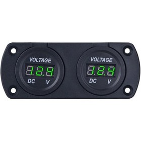 Resim Aubyhe Araç Led Dijital Voltmetre, 6-35v Ölçüm Aralığı, 2 Lü Kuru Bağlantı, Yeşil Ekran, 12-24v Giriş, Araç Modifikasyonu İçin 
