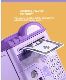 Resim Kuromi Elektronik ATM Kumbara, Şifreli ve Parmak İzi Korumalı, Müzikli, Mor 