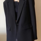 Resim Kadınların şık günlük blazeri - Polyester, düz renk, uzun kollu, cepli, düğmeli, bol kesim, bahar/sonbahar ceketi, rahat giyim ceketi|Minimalist ceket|Tek yaka ceket 