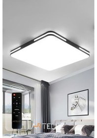 Resim Kare Model Modern Plafonyer Avize 50x50 Cm Siyah 