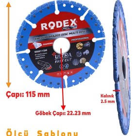 Resim Badem10 Vakum Kaynaklı Elmas Testere Sağlam Uzun Ömürlü Çok Amaçlı Kesme Disk Diski 115 mm RRM115M 