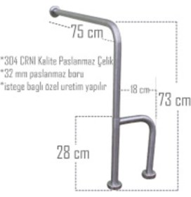 Resim Kadın Emegi Wc Engelli Tutunma Barı Yerden Duvara Tutunma Barı Engelli Destek Demiri Yaşlı Tutunma Demiri 